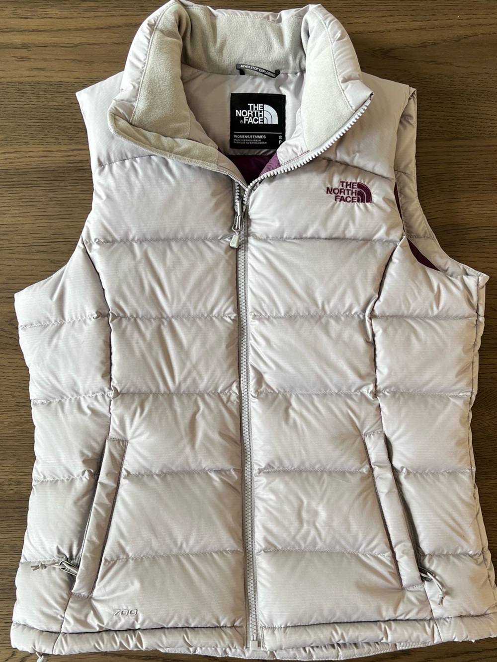 The North Face 700 Fill Down Puffer Vest Lilac Gray Purple Women’s Small EUC